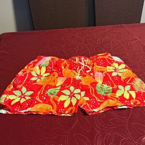 Vibrant Flamingo Print Men's Athletic Shorts